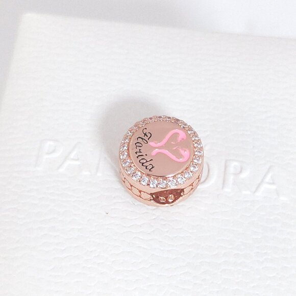 Pandora Beach Flamingo Florida Exclusive Bead Charm Rose Gold Plated with box - Picture 5 of 10